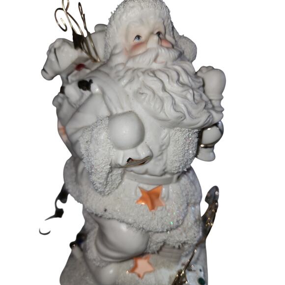 International Bazaar Santa Claus Night Light Christmas Porcelain Gold Accents - Picture 8 of 8